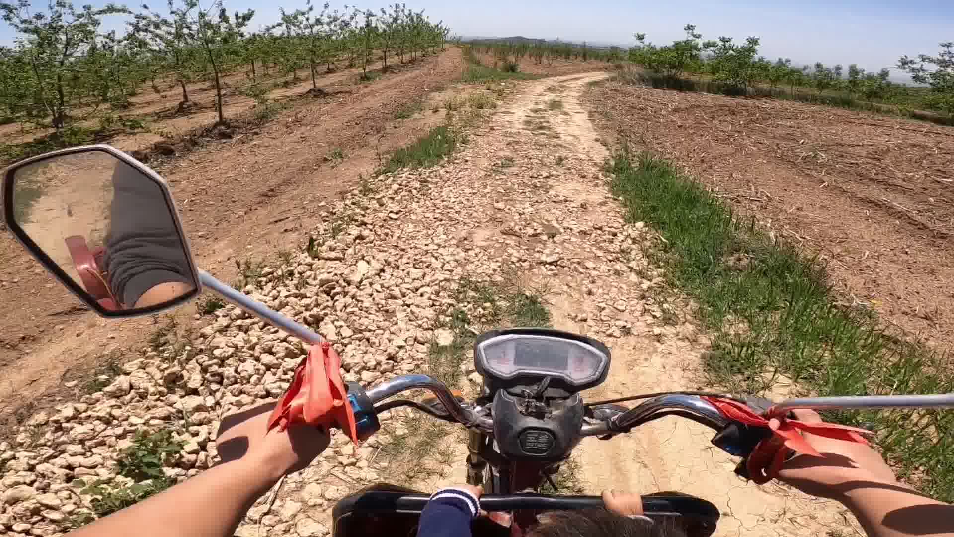 三轮电动车第一视角乡间小路轻度越野,带儿子看爸爸小时候经常跑的