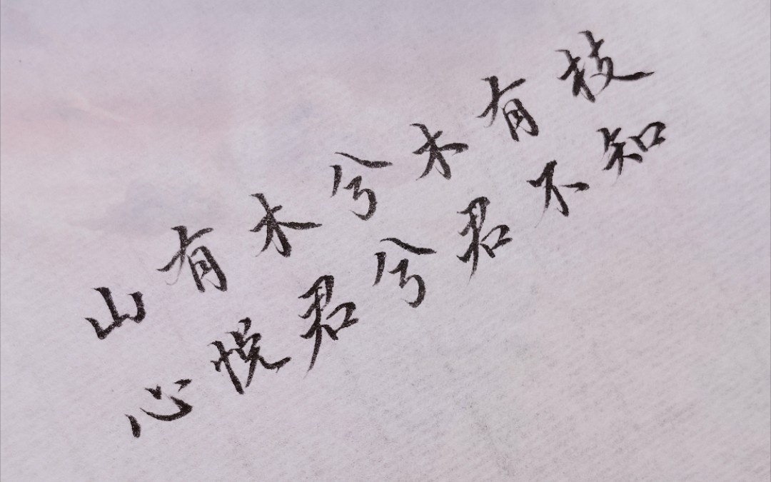 手写情诗山有木兮木有枝心悦君兮君不知