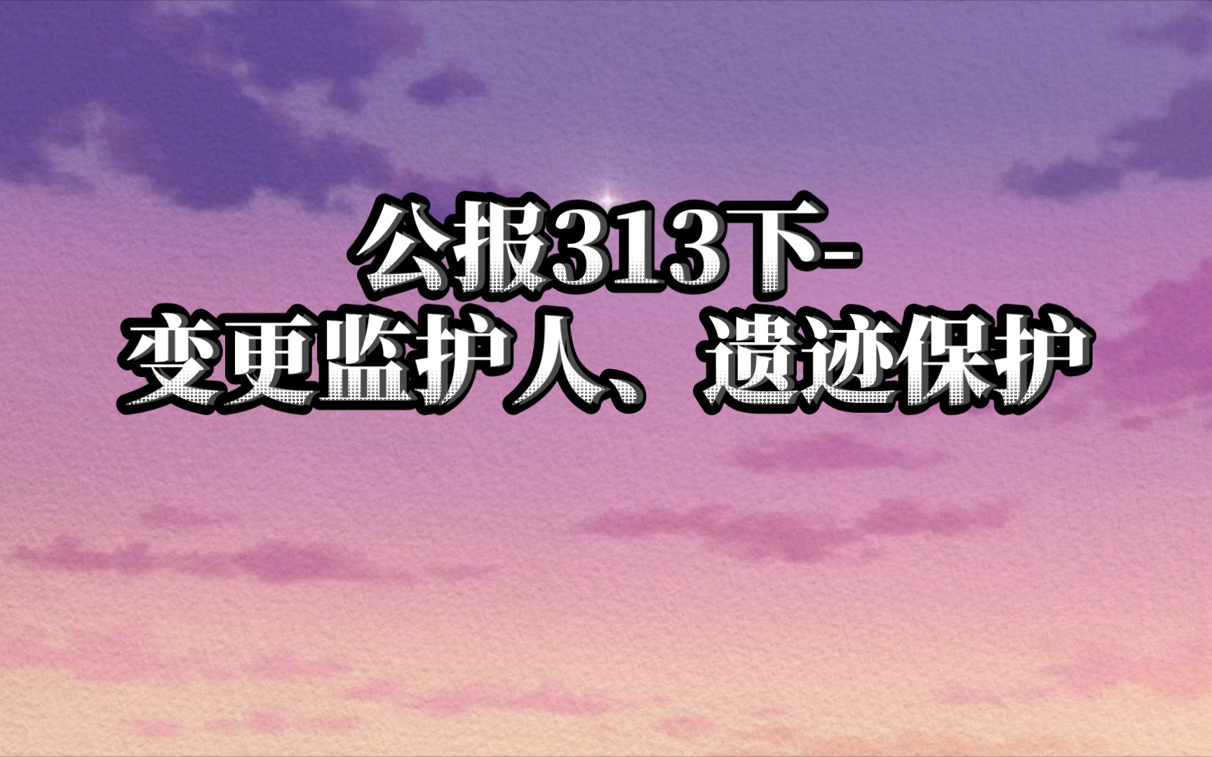 公报313下变更监护人、遗迹保护(详细内容请至最高法网站查阅2022年第9期)哔哩哔哩bilibili