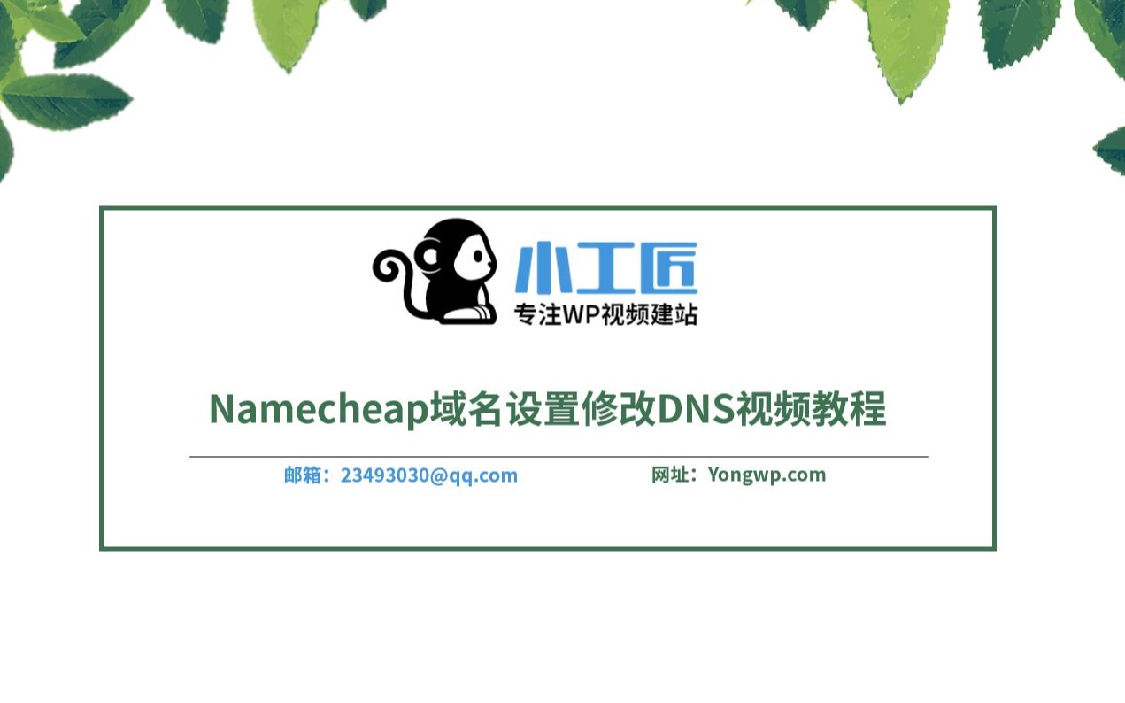 Namecheap域名设置修改DNS视频教程