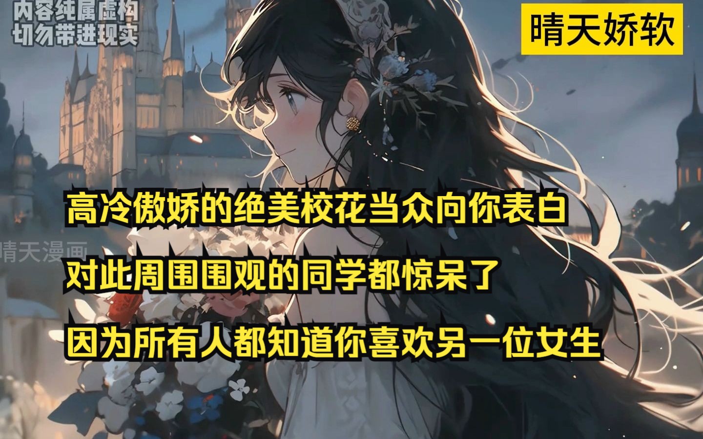 [图]高冷傲娇的绝美校花当众向你表白,对此周围围观的同学都惊呆了，因为所有人都知道你喜欢的是另一位女生