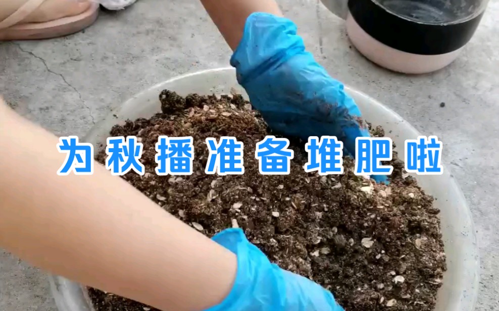 为秋播准备堆肥啦~家庭种植的堆肥日常记录,有机肥太香啦哔哩哔哩bilibili