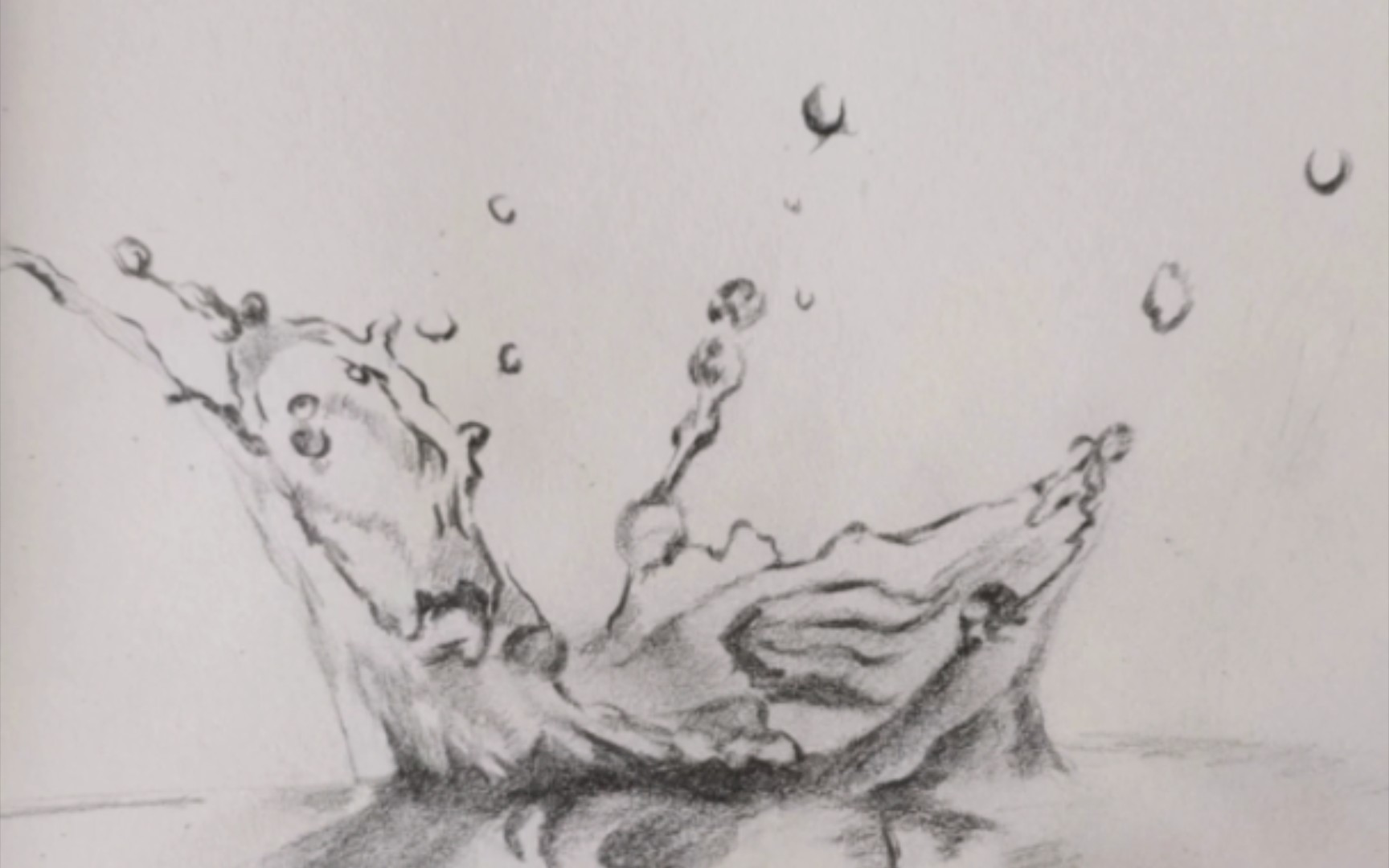 画一幅飞溅的水【素描】【写实】【铅笔画】