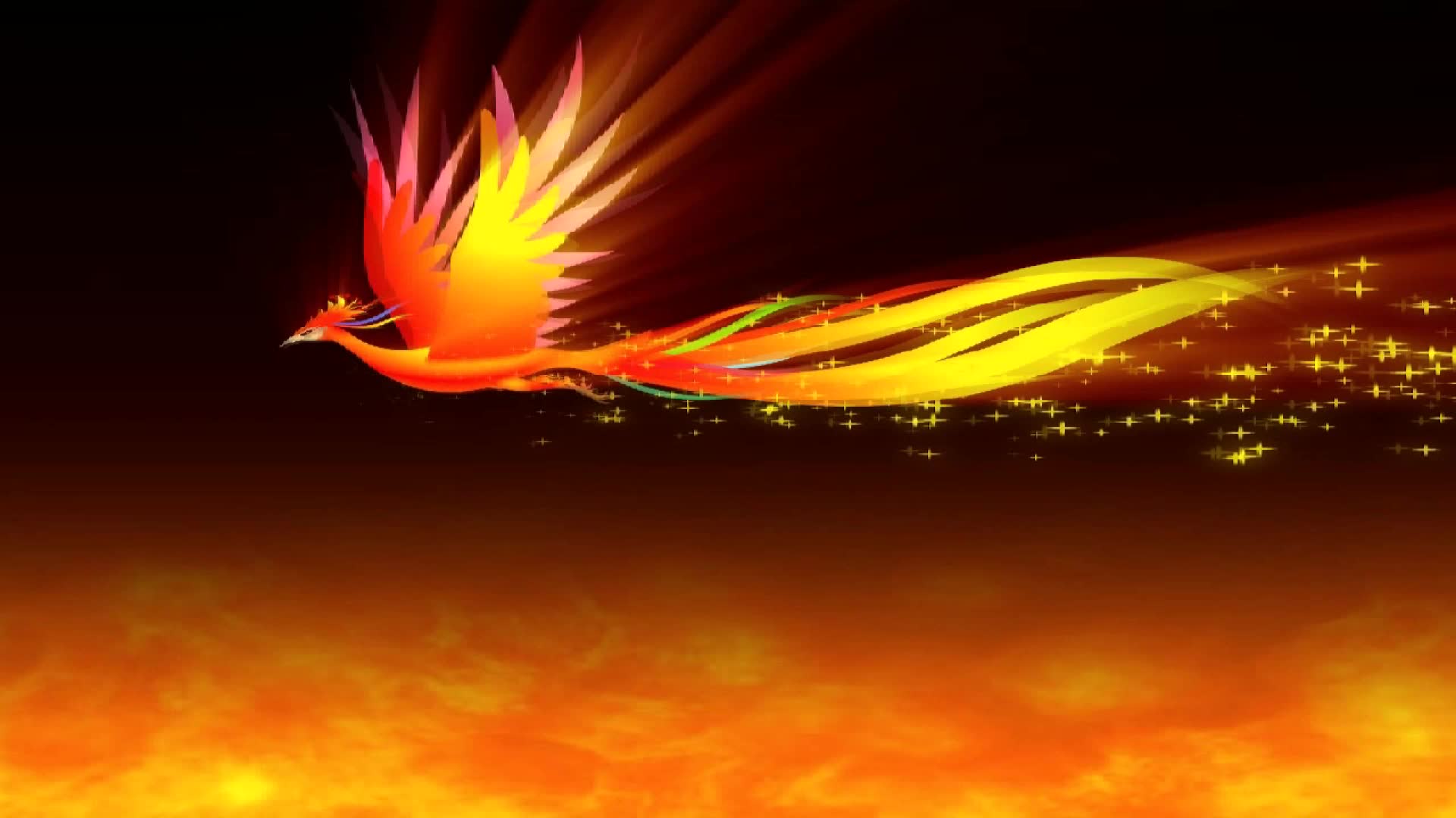 ym0734火凤凰浴火重生led大屏幕背景视频1