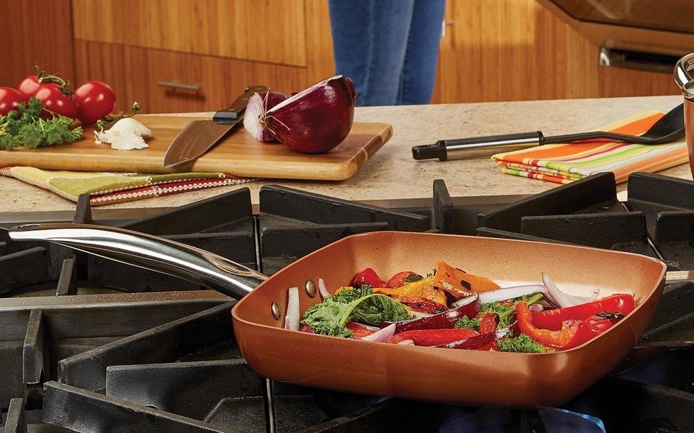 copper chef 铜厨师 9.5英寸长柄方形带盖煎锅