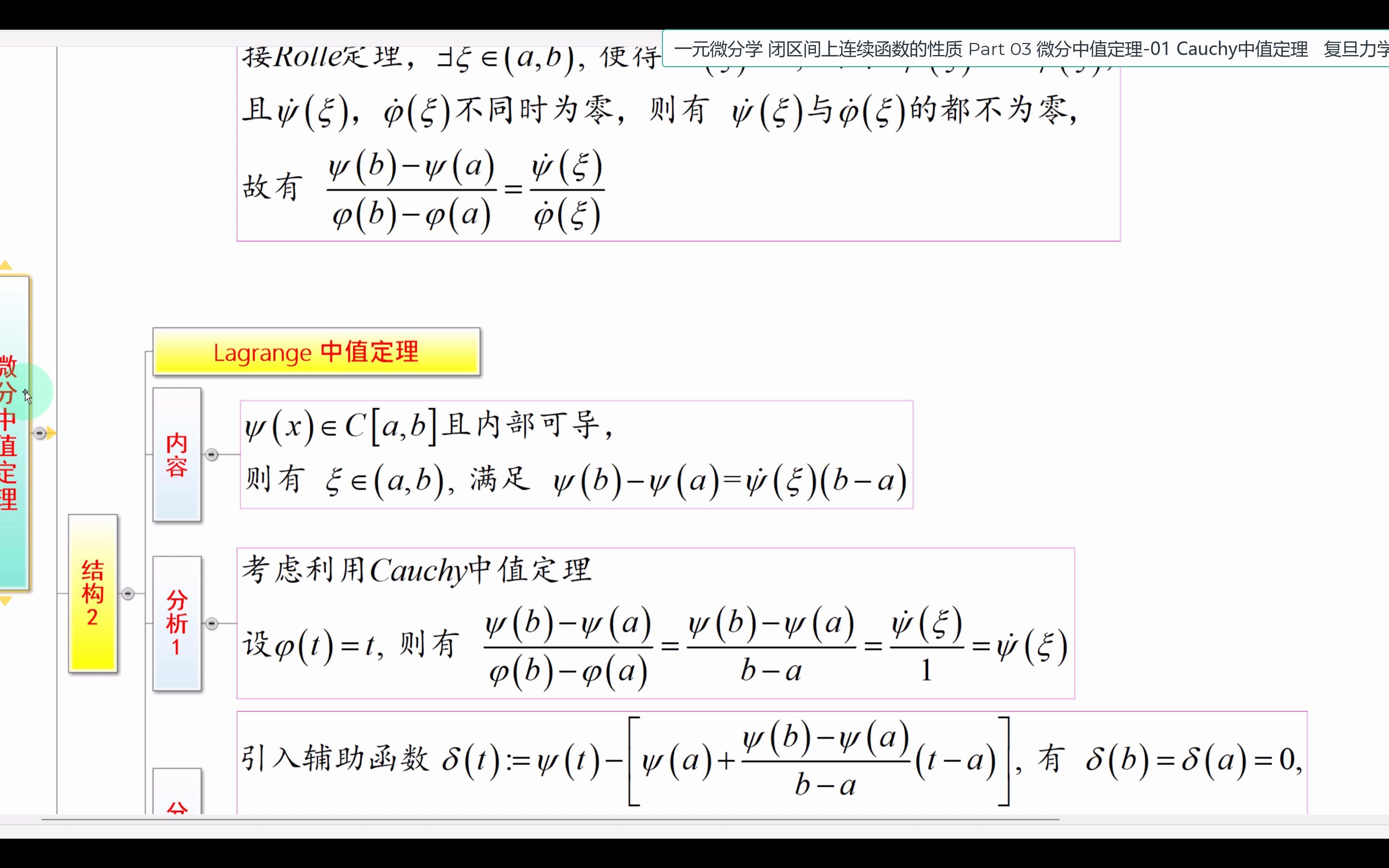 闭区间上连续函数的性质 Part 03 微分中值定理01 Cauchy中值定理.mp4哔哩哔哩bilibili