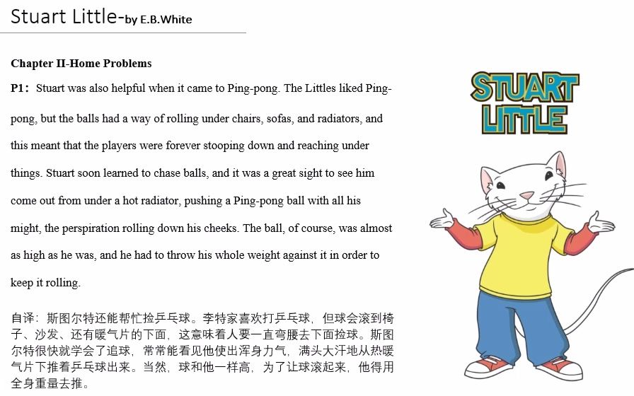 [图]（读和译）Stuart Little-第二章第一段