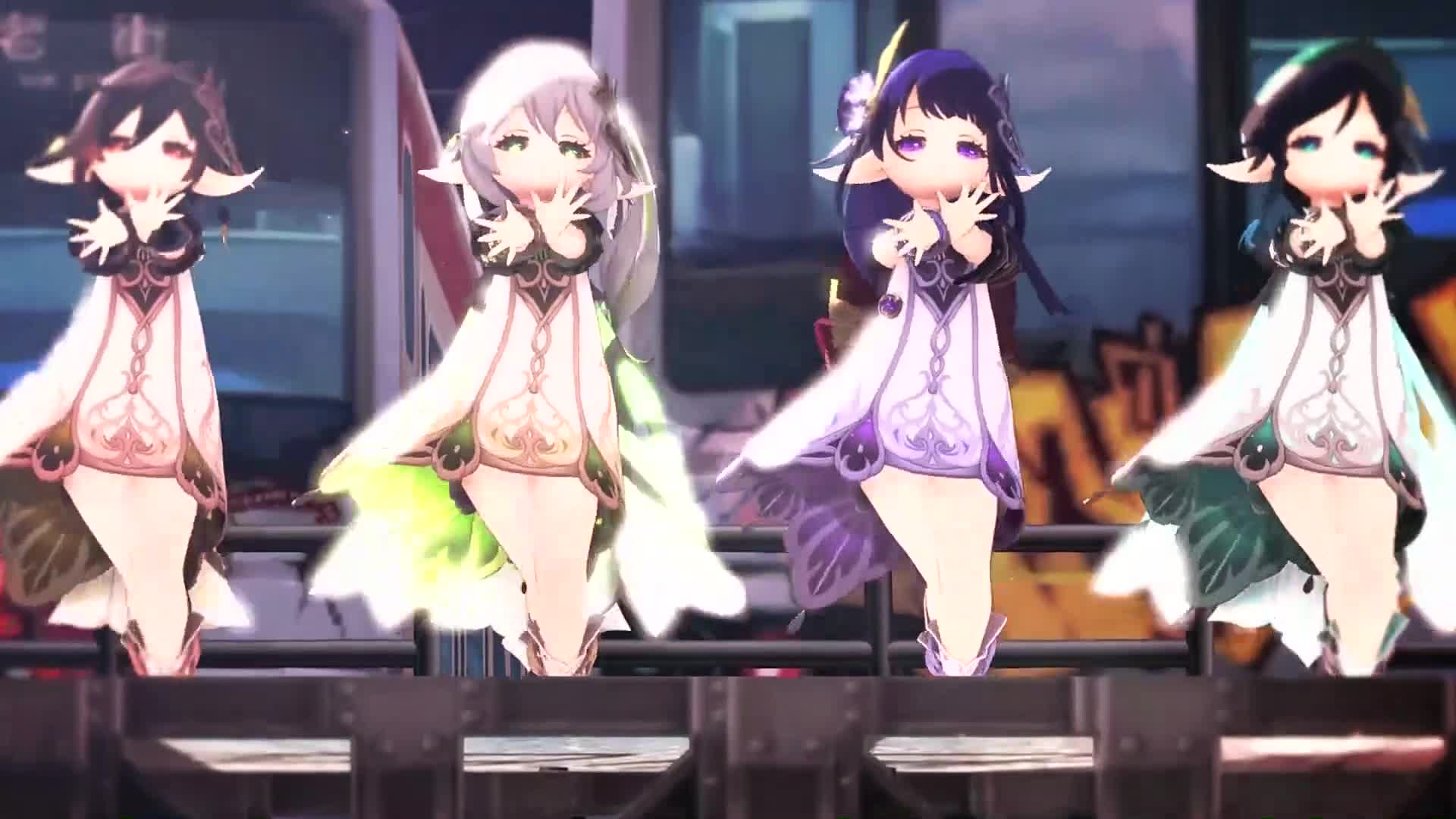 四神的汇报演出原神盛典与慧业动漫跳舞姬flowerdance