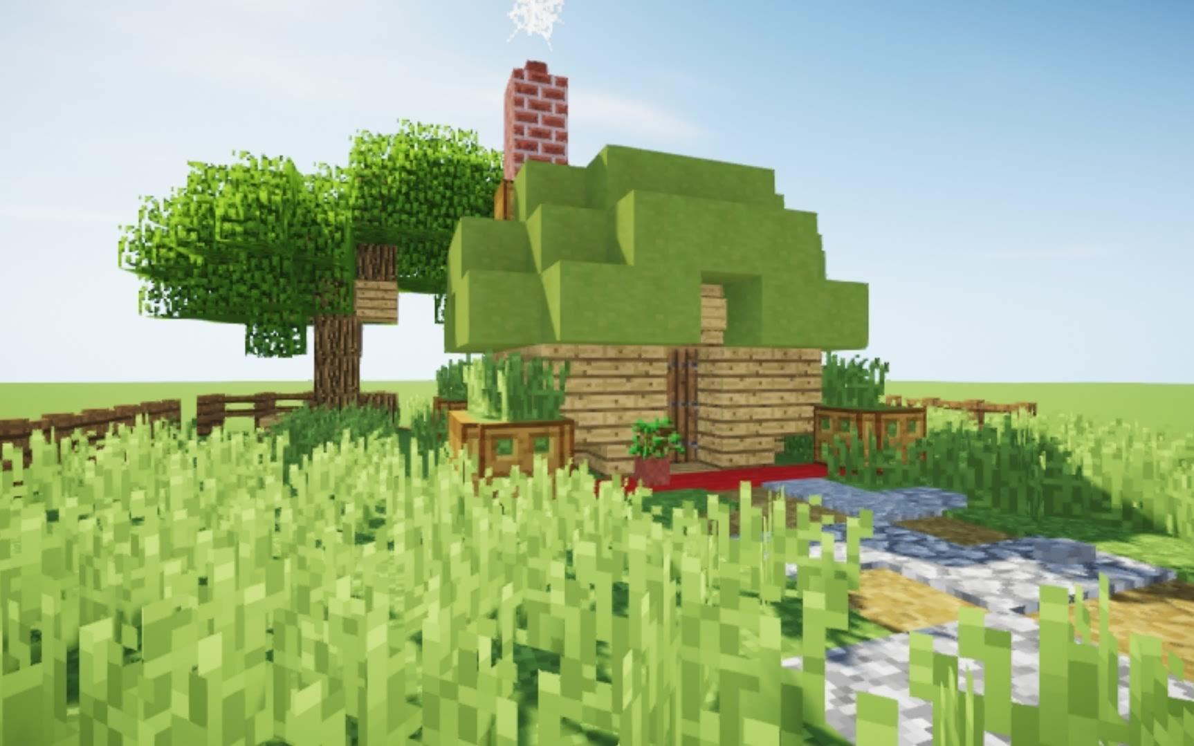 我的世界建筑君可菌的蘑菇形生存小屋前期