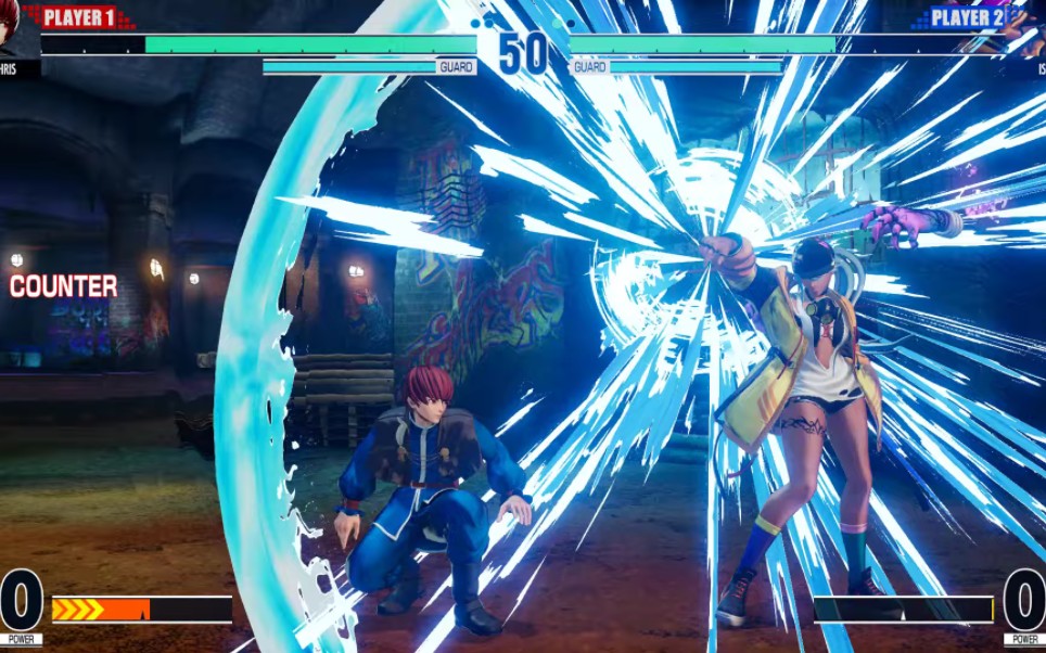 《拳皇》系列之《拳皇xv》觉醒克里斯对战(pk)伊丝拉精彩战斗画面(47)