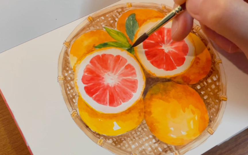 简单画个西柚 水彩