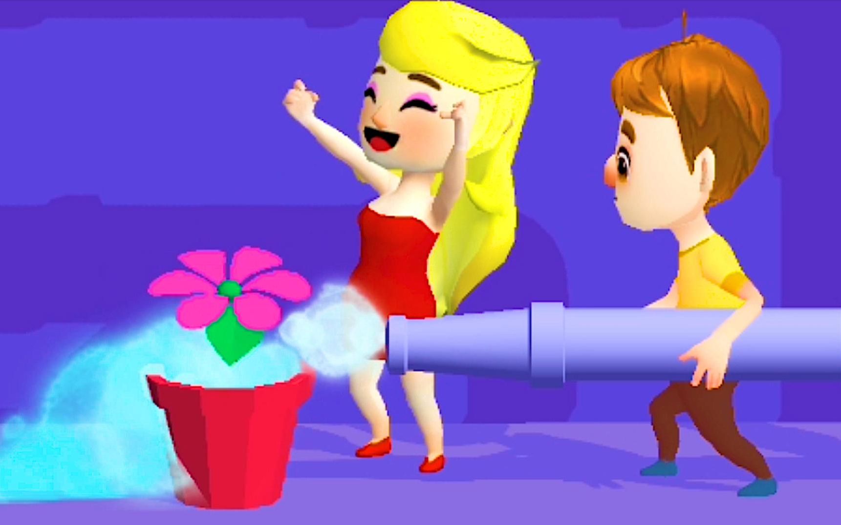 救救女朋友:小哥哥帮助小姐姐,种出美丽的鲜花,小姐姐好开心呀