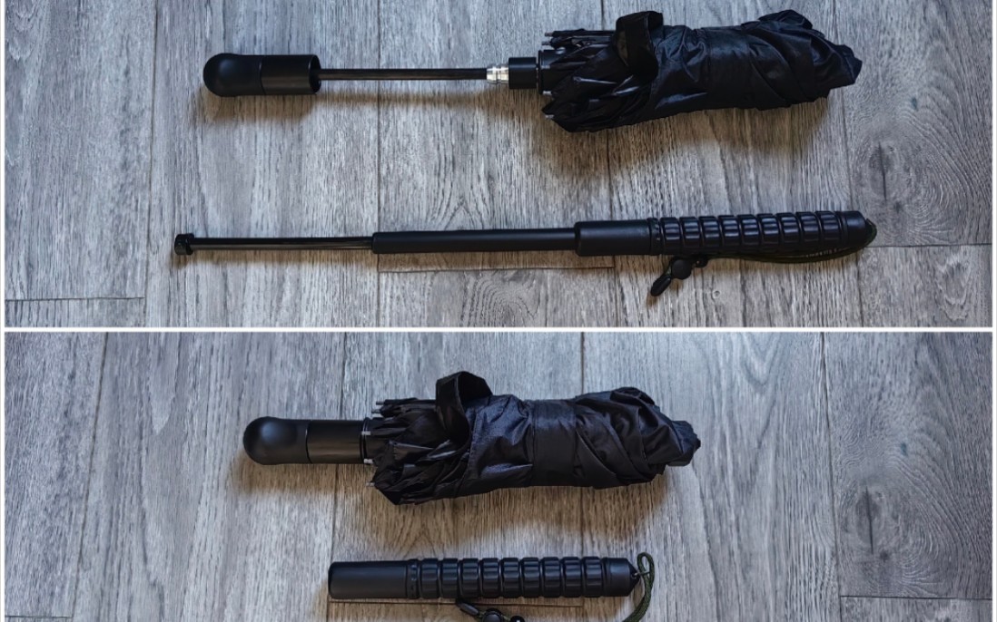 unbreakable umbrella战术伞,甩棍与折叠伞的结合