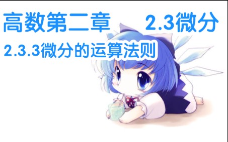 《高等数学》/高数 做最快最简单的高数自学入门教学 第二章第3节微分概念 2.3.3微分的运算法则哔哩哔哩bilibili