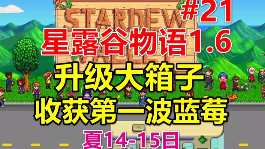 【星露谷物语1.6】购买大箱子图纸,收获第一波蓝莓 第21期(夏14-15日)