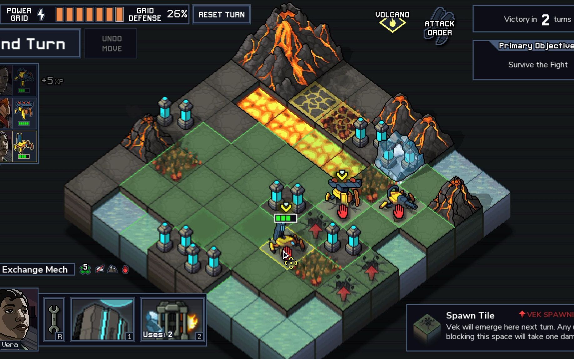 [图]【陷阵之志】Into the Breach 新机甲试实战演示！全屏传送虫虫自动跳水器