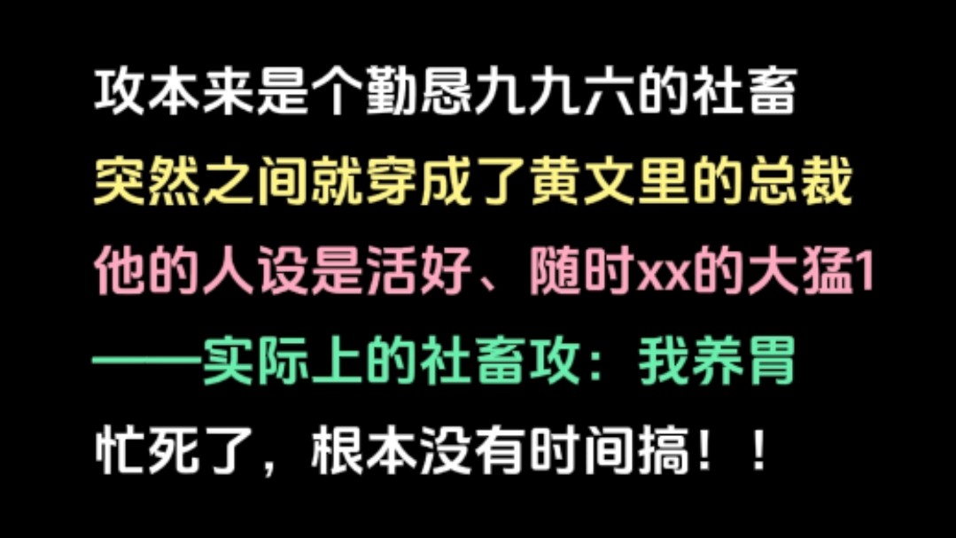 攻本来是勤恳996的社畜,某天穿成了黄文的总裁……哔哩哔哩bilibili