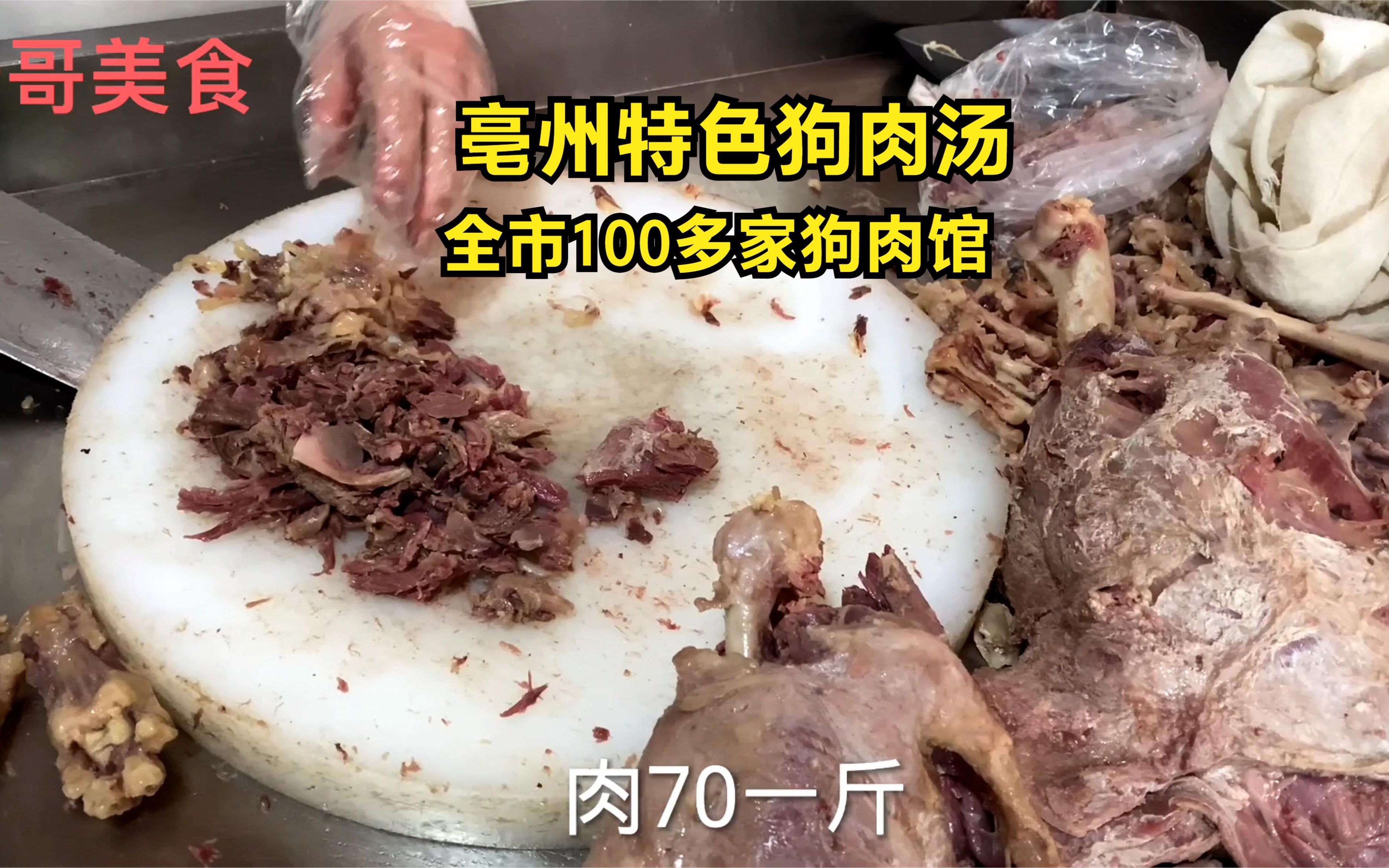 亳州特色狗肉汤,全市100多家狗肉馆,狗肉70元一斤,整点喝二两.哔哩哔哩bilibili