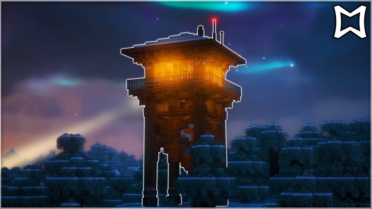 雪山针叶林瞭望塔( mr mirror)231205-必扫句17365-我的世界建筑吃灰