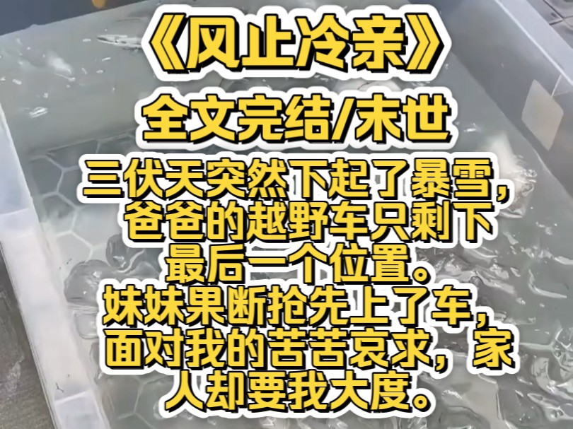 [图]三伏天突然下起了暴雪，爸爸的越野车只剩下最后一个位置。妹妹果断抢先上了车，面对我的苦苦哀求，家人却要我大度。