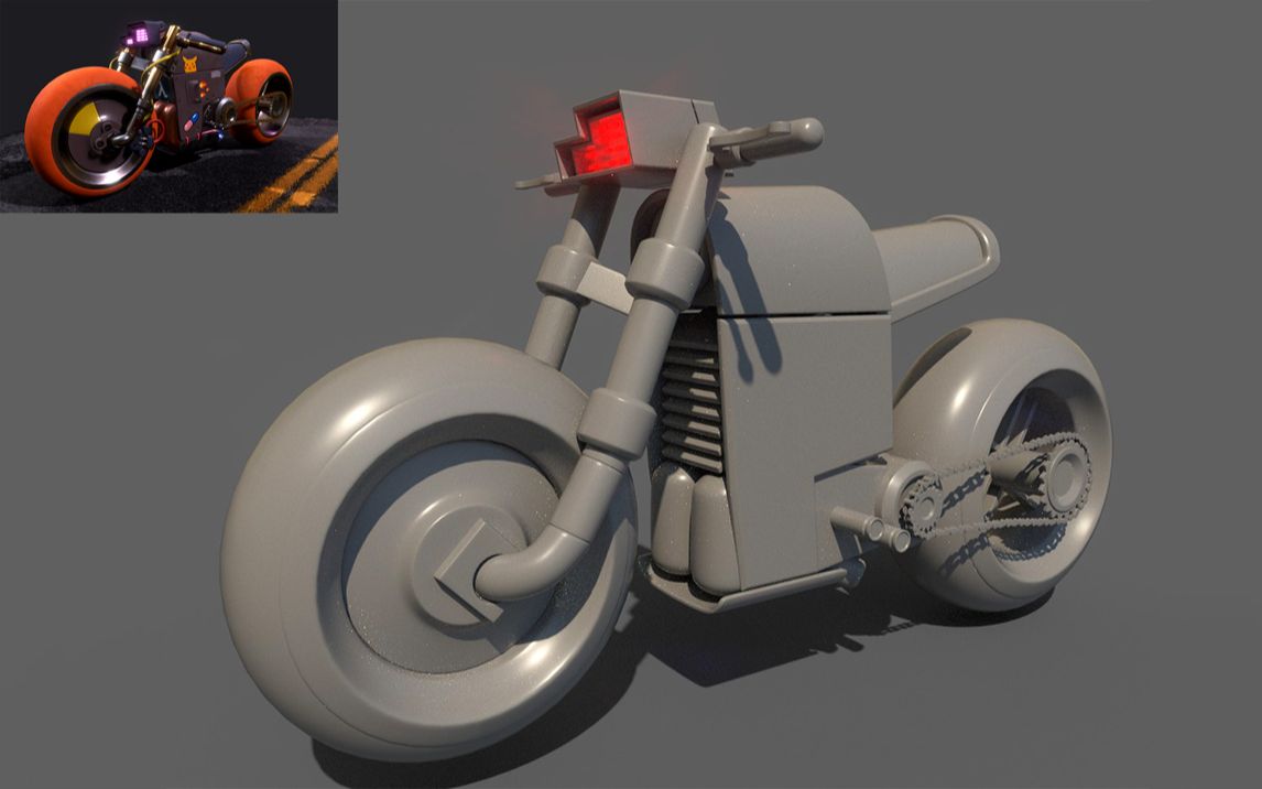 maya建模赛博朋克机车模型布线教程maya零基础建模