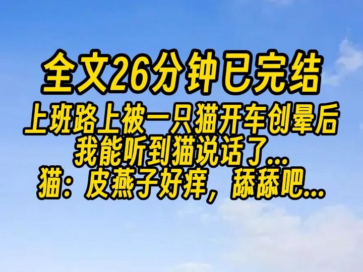 【完结文】上班去公司路上被一只猫开车创晕后,我突然能听见猫主子说话了. 猫主子【屁眼子好痒,舔舔吧.】哔哩哔哩bilibili