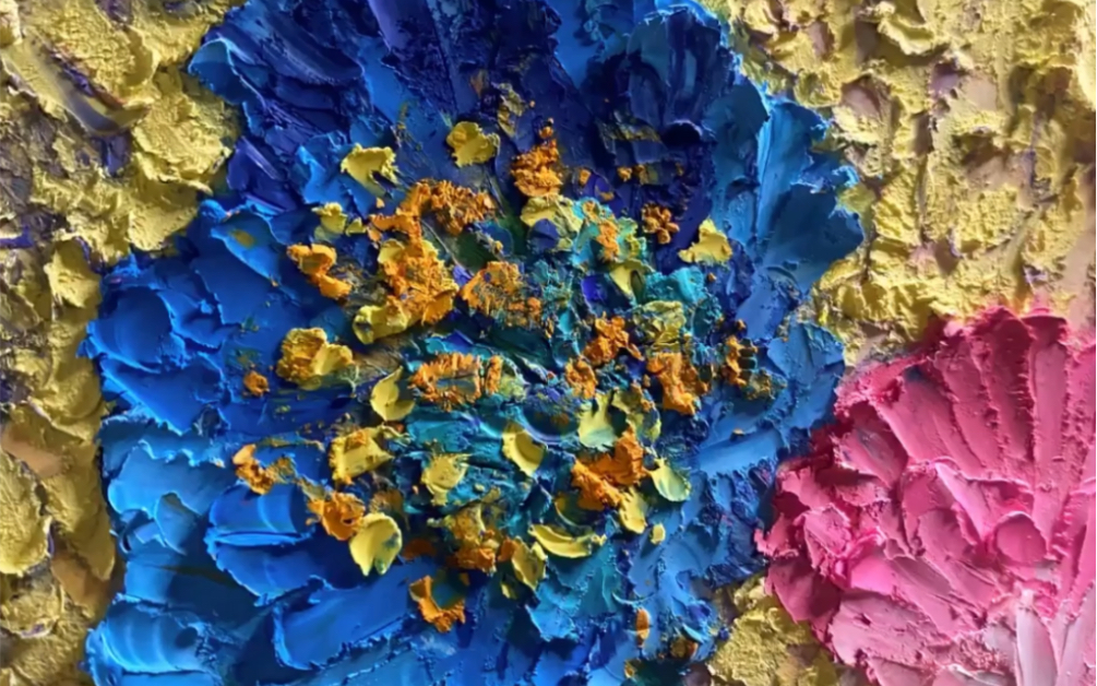 【油画棒】撞色花by鸡腿炘之助