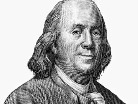 [图]Scratchboard Drawing of Benjamin Franklin