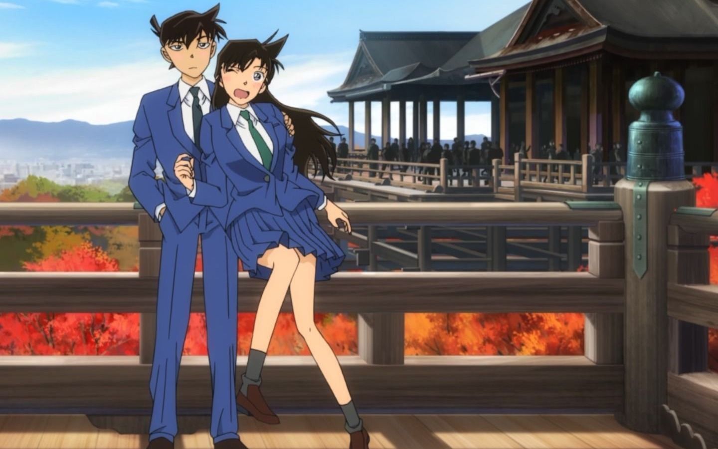 名侦探柯南-红色的修学旅行,解决天狗疑案,奖励自己世纪之吻