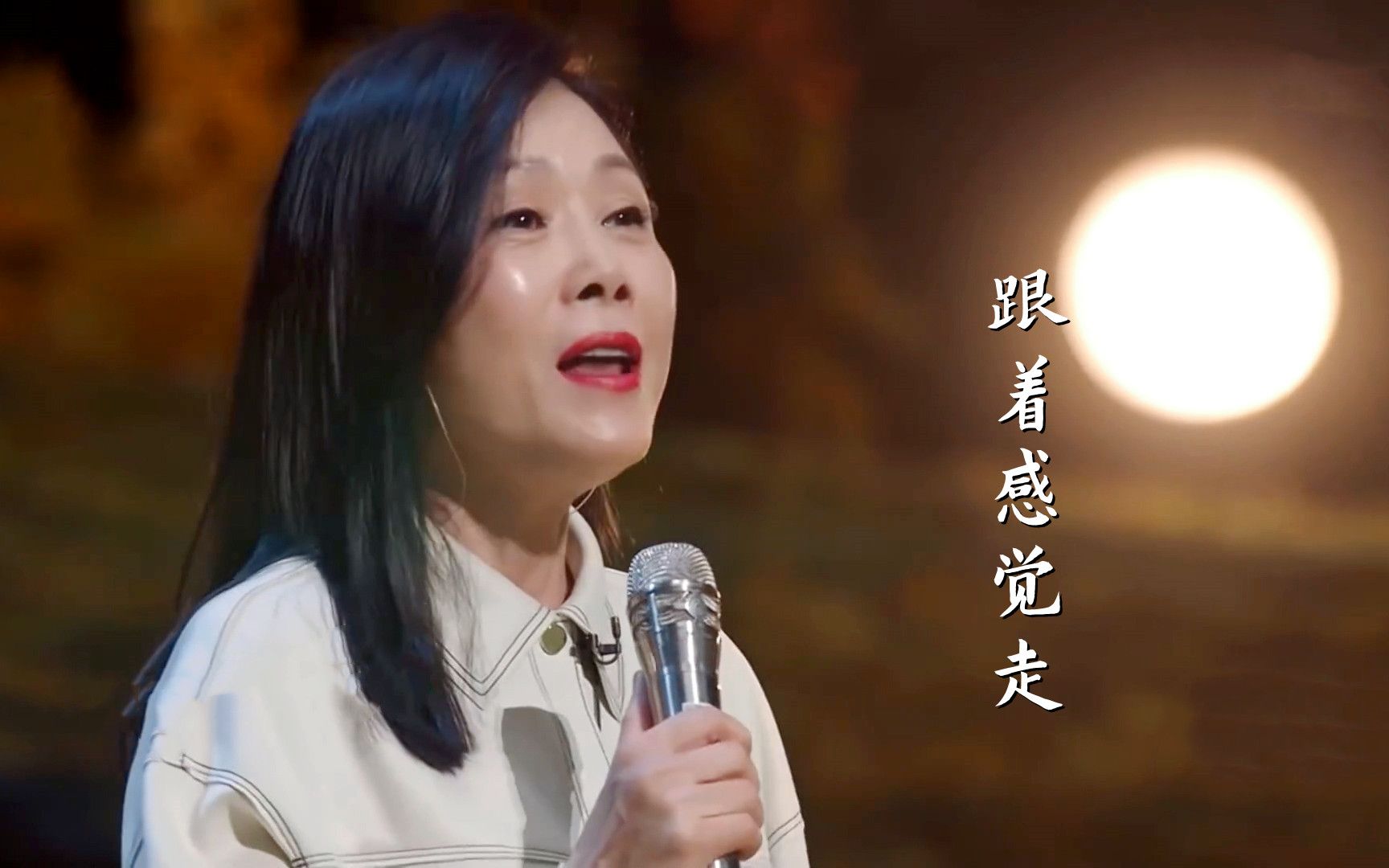 田震演唱金曲《跟着感觉走》，歌声洒脱有力，仿佛回到80年代