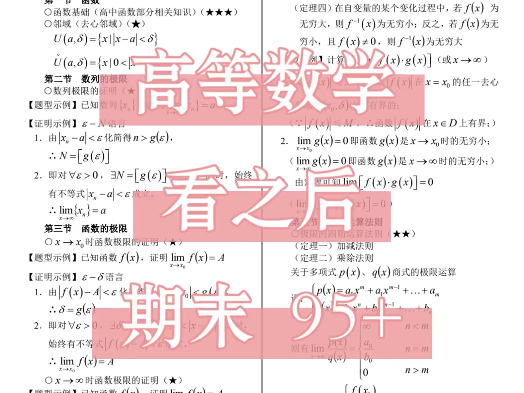 3 天搞定高等数学知识点汇总,期末 95+哔哩哔哩bilibili