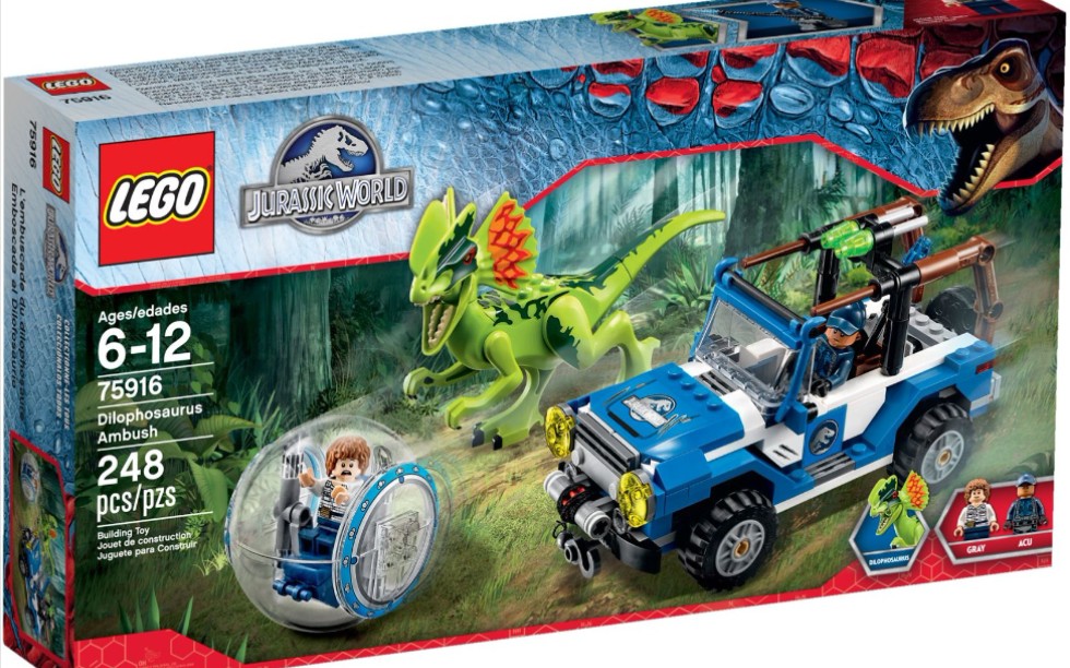 乐高侏罗纪世界75916伏击双脊龙速组评测