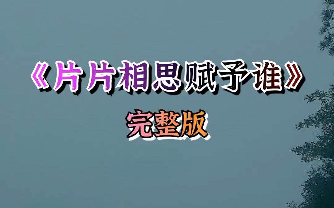 超好听的一首歌 片片相思赋予谁 完整版