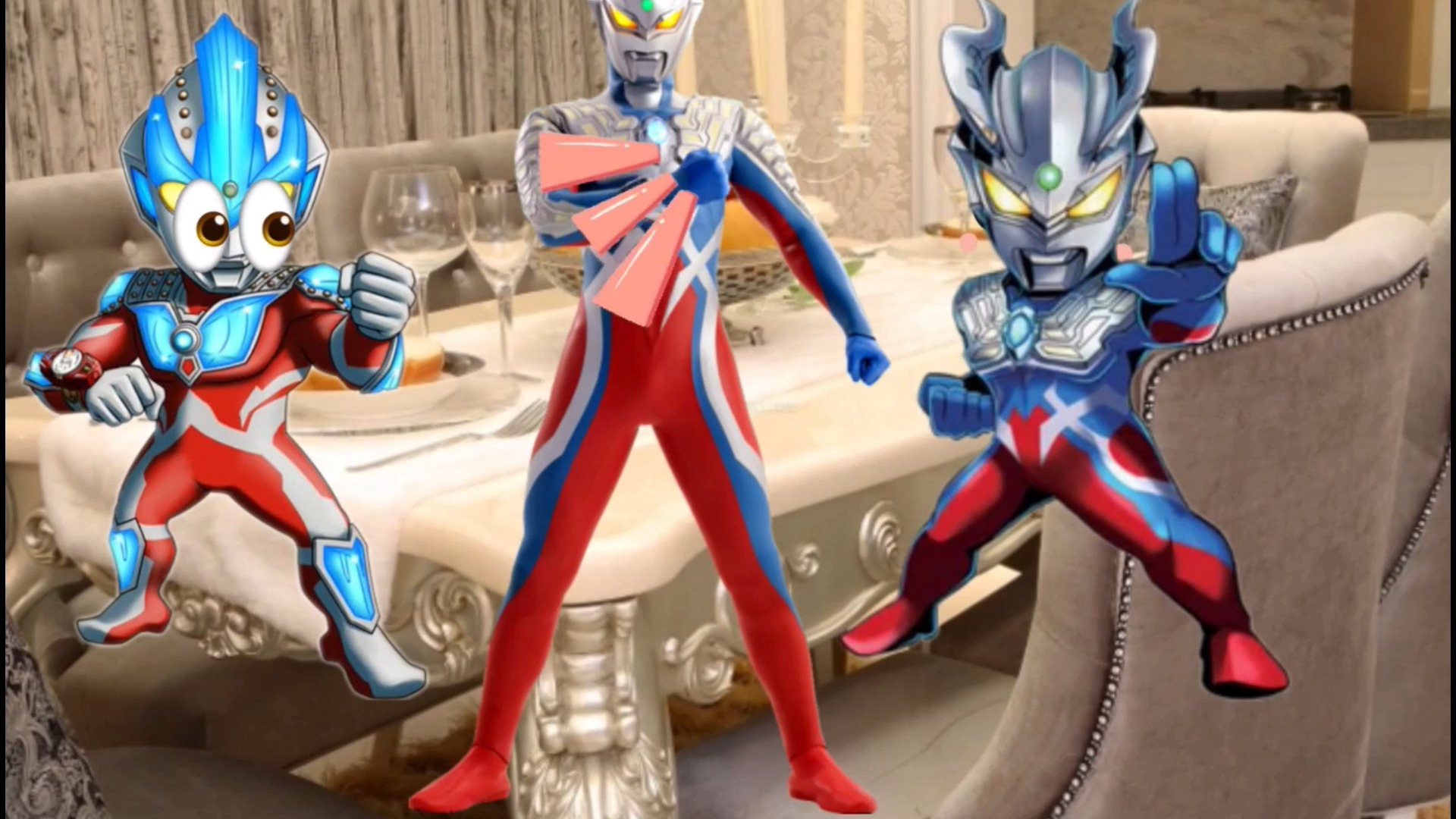 奥特曼儿童动画:小小赛和小小迪在抢玩具挖掘机