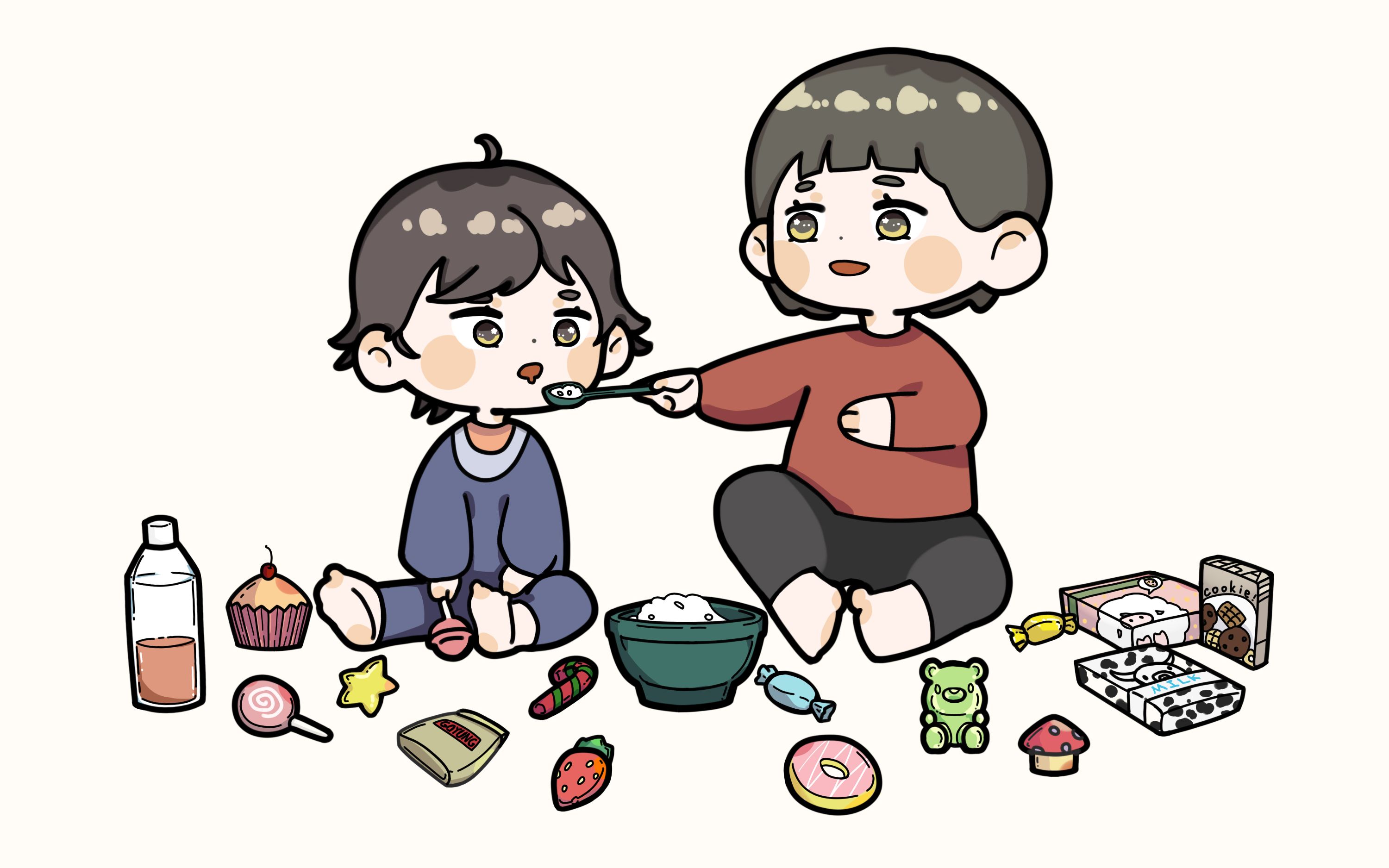 板绘蔚山干饭王x鹰岩洞干饭王的干饭日常