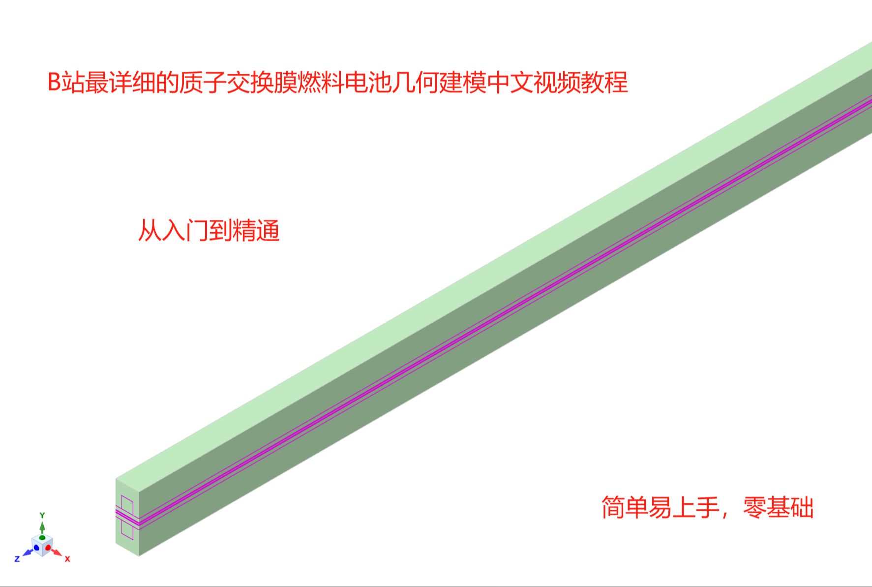 教程1:简单直流道质子交换膜燃料电池模型建立哔哩哔哩bilibili