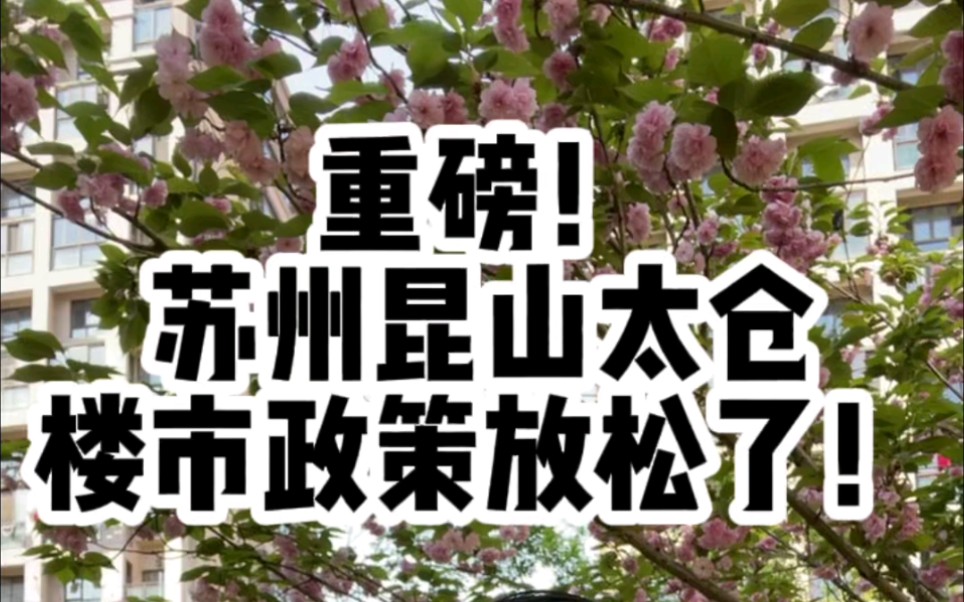 重磅!昆山太仓苏州楼市政策放松了!赶紧点赞收藏关注吧哔哩哔哩bilibili