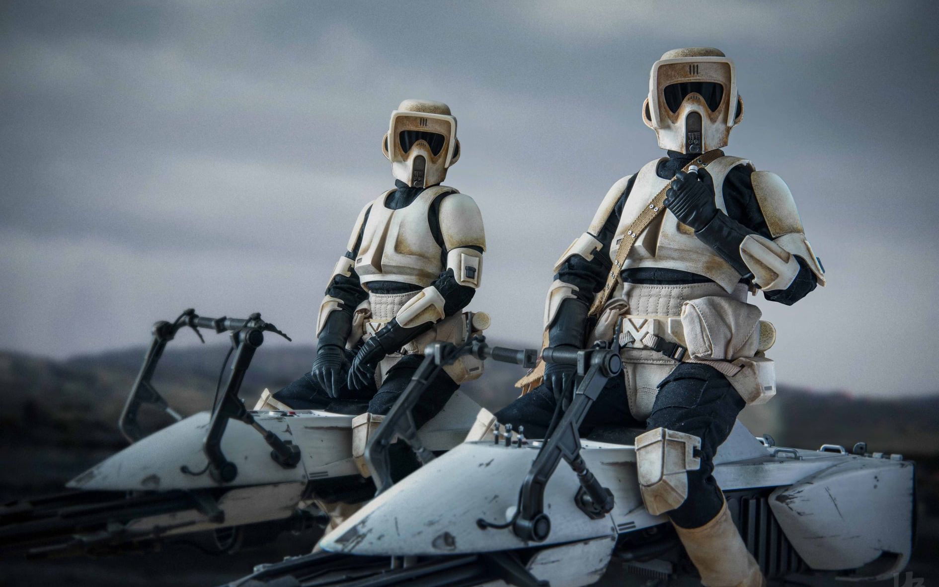 hottoys曼达洛人侦察兵摩托套装丨scouttrooperspeederbikeunboxing