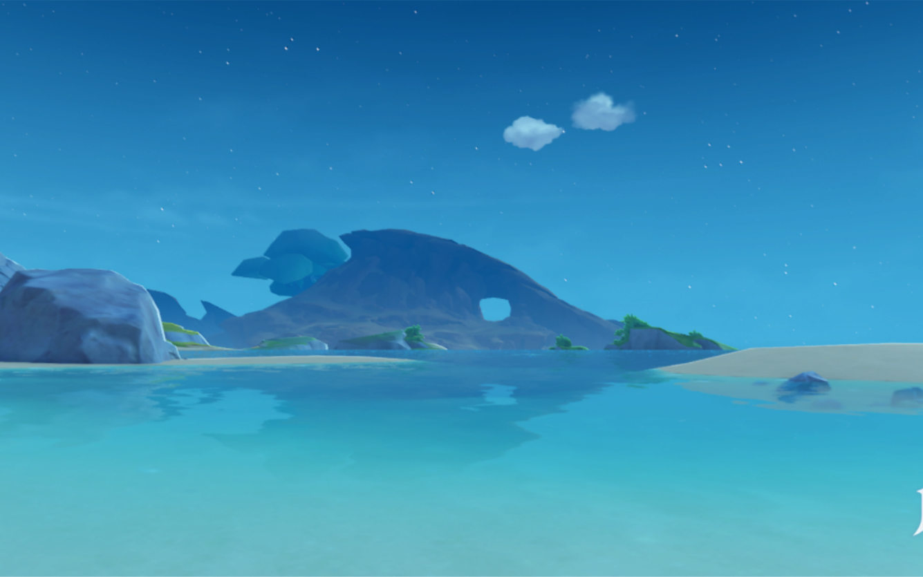 原神4.0枫丹水下可爱小怪互相喷水