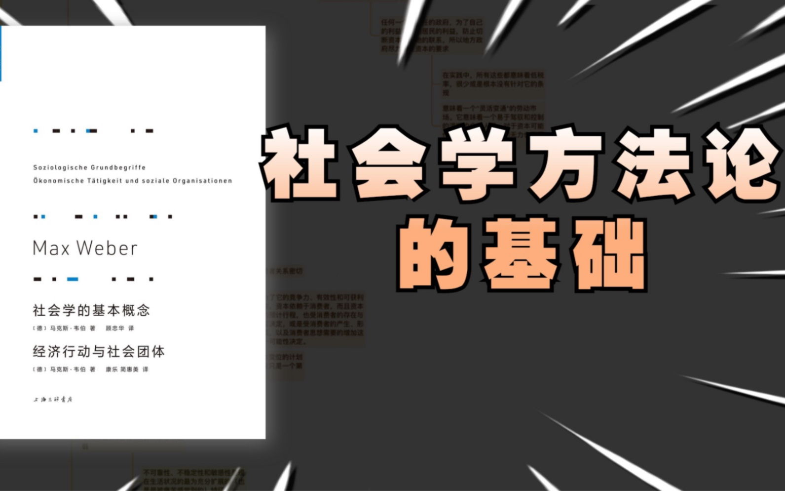 韦伯【社会学的基本概念】|社会学的定义和方法论的基础哔哩哔哩bilibili