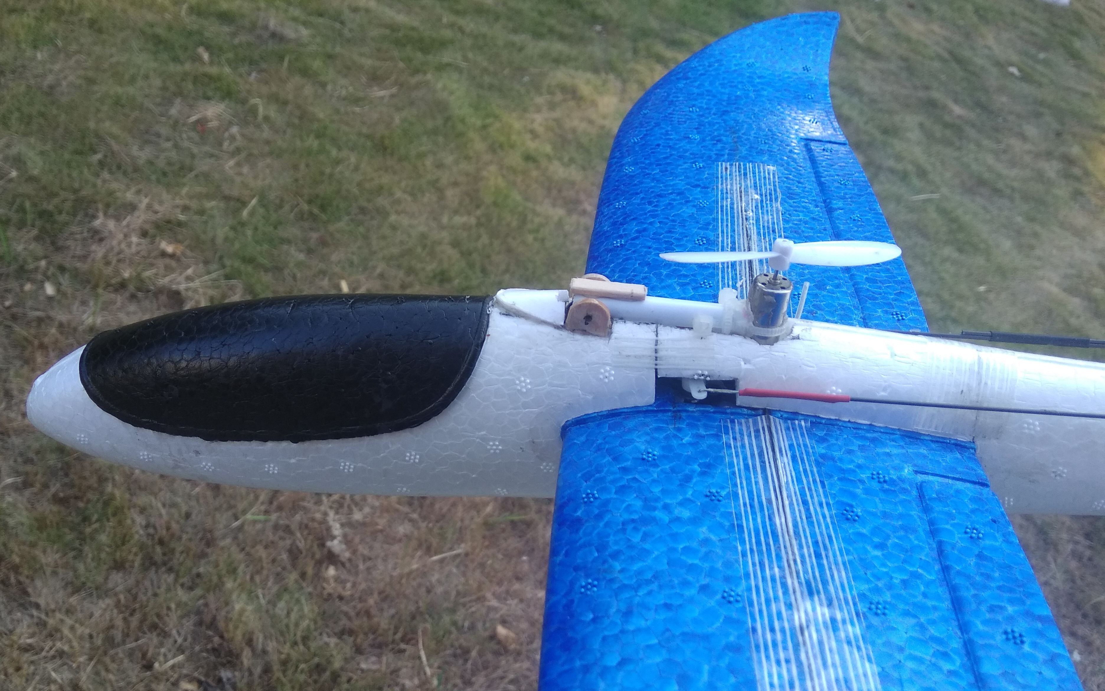 【微型航模】手抛飞机改装遥控航模,折叠桨方案.