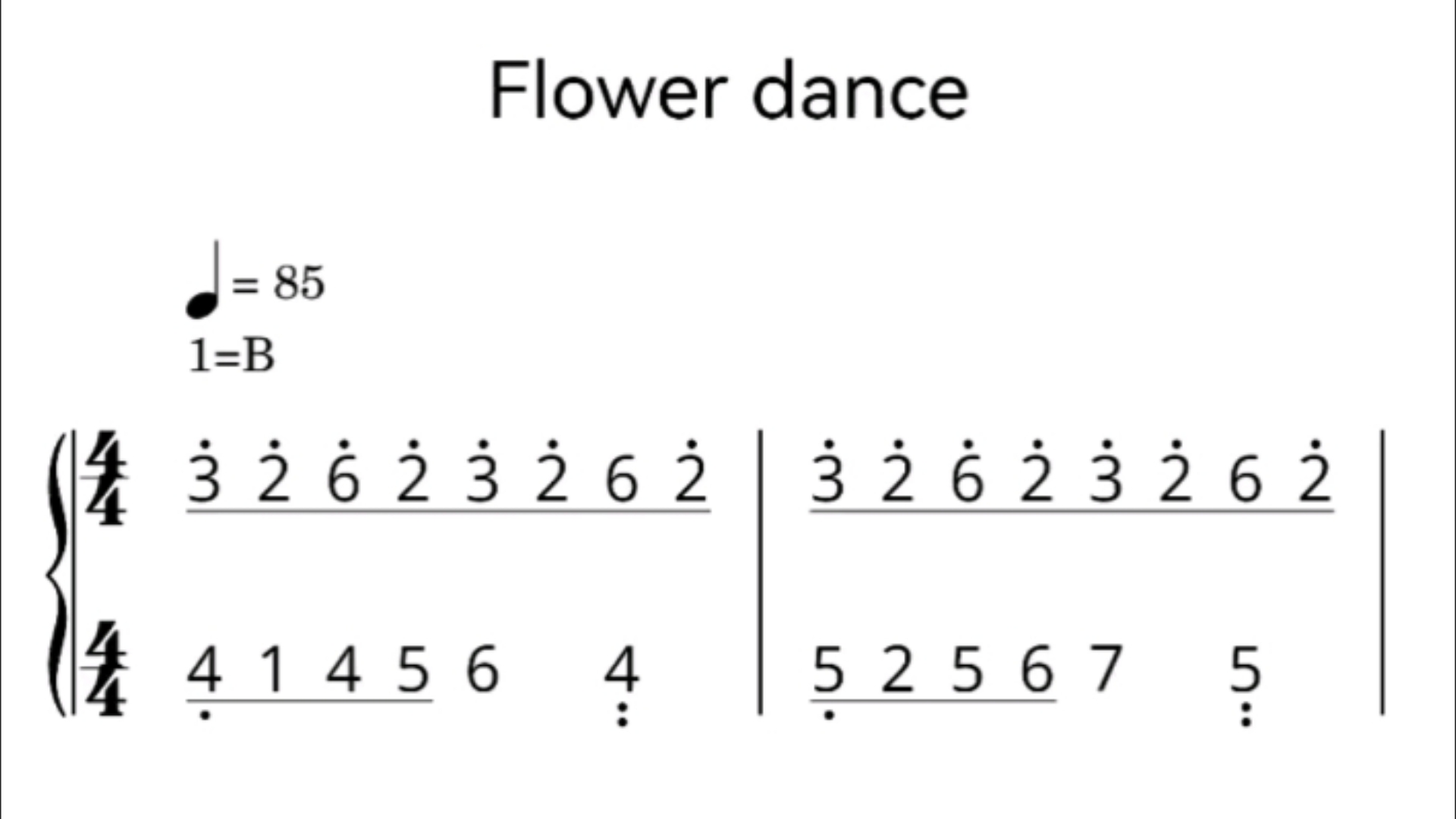 《flower dance》简谱