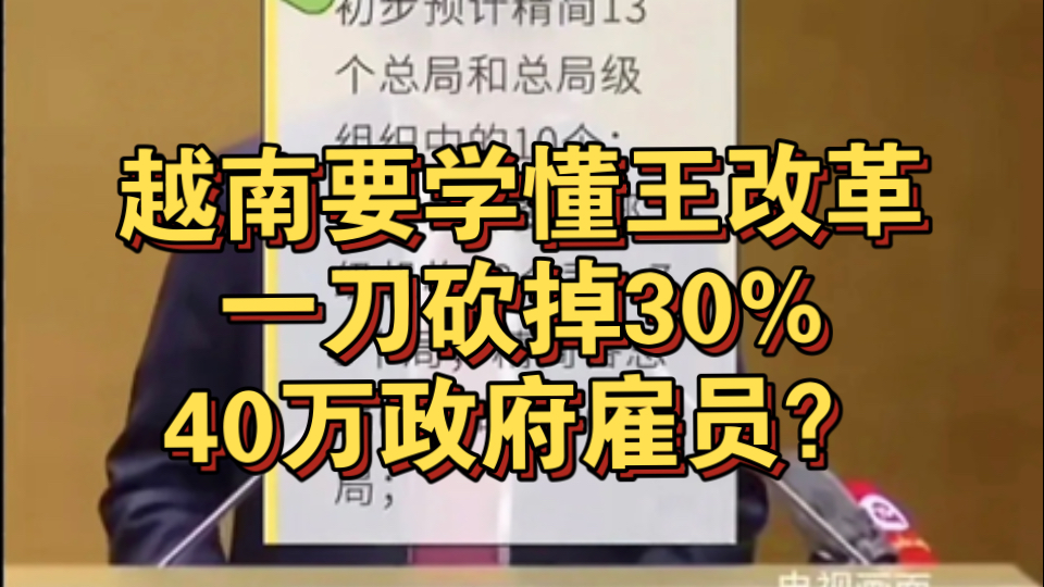 越南𐟇𛰟‡𓨦砍掉整整40万政府雇员?真当特朗普迷弟啊?哔哩哔哩bilibili