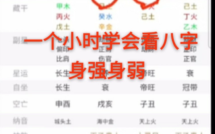 [图]一个小时学会看八字(1)身强身弱