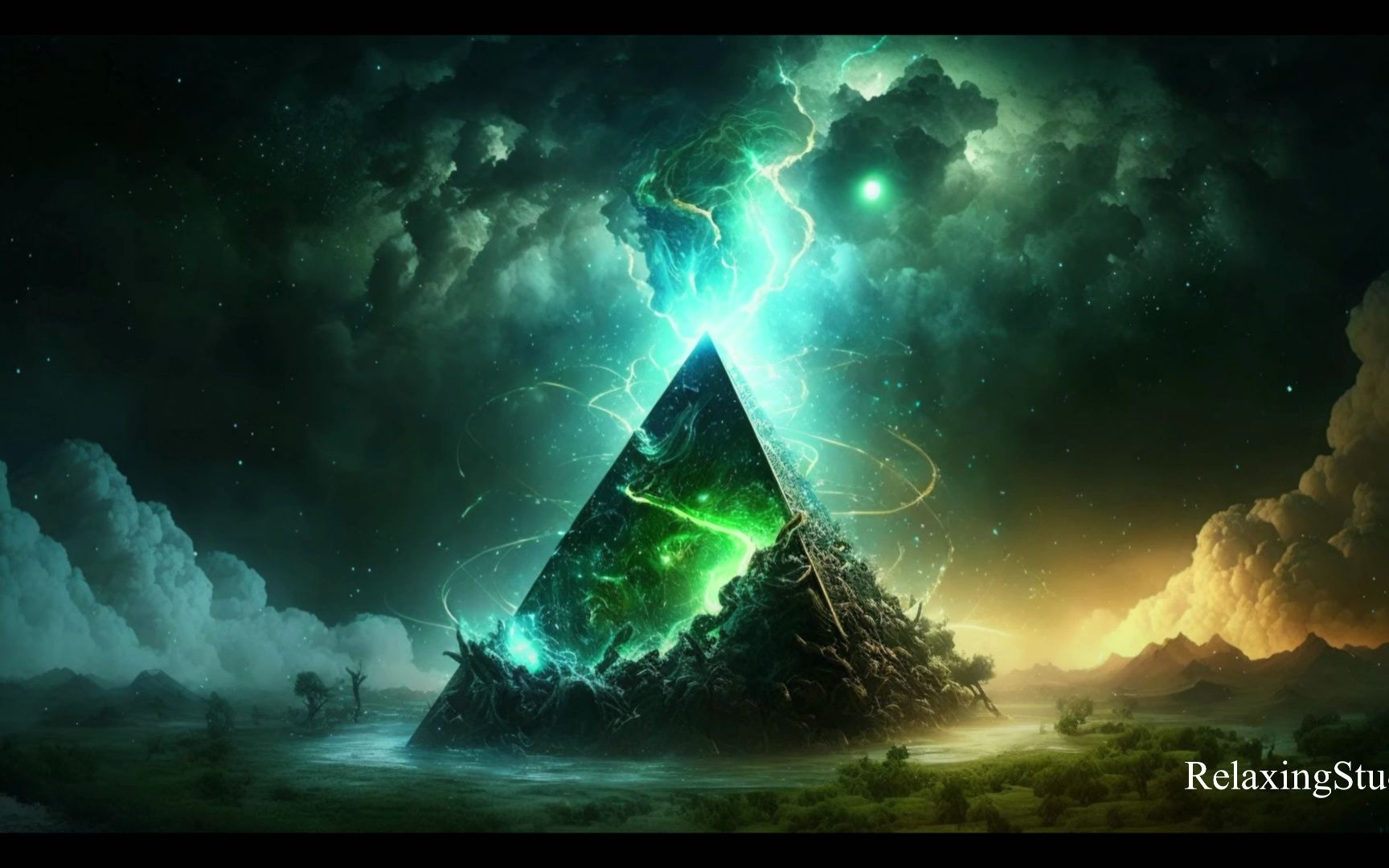 [4k uhd] 请接受金字塔发出的能量. 不安和忧郁的心情会好一些.