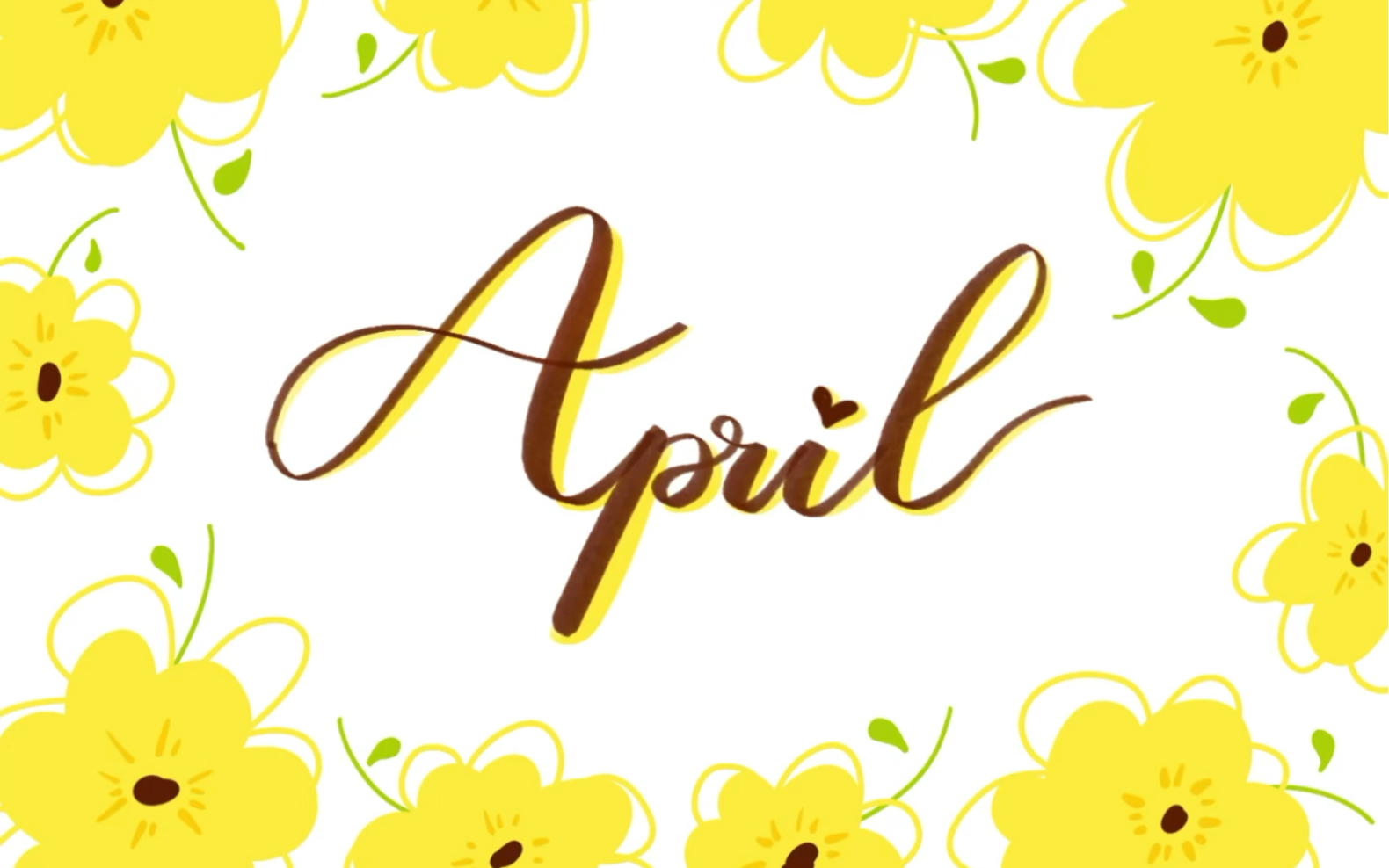 【brush lettering】新手入门自学一个月/四月april春暖花开主题/ipad