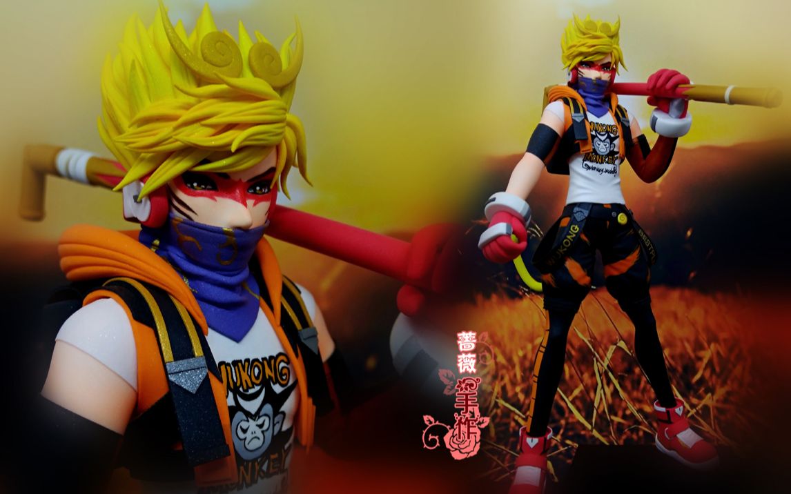 王者荣耀孙悟空全息碎影皮肤手工自制超轻粘土手办