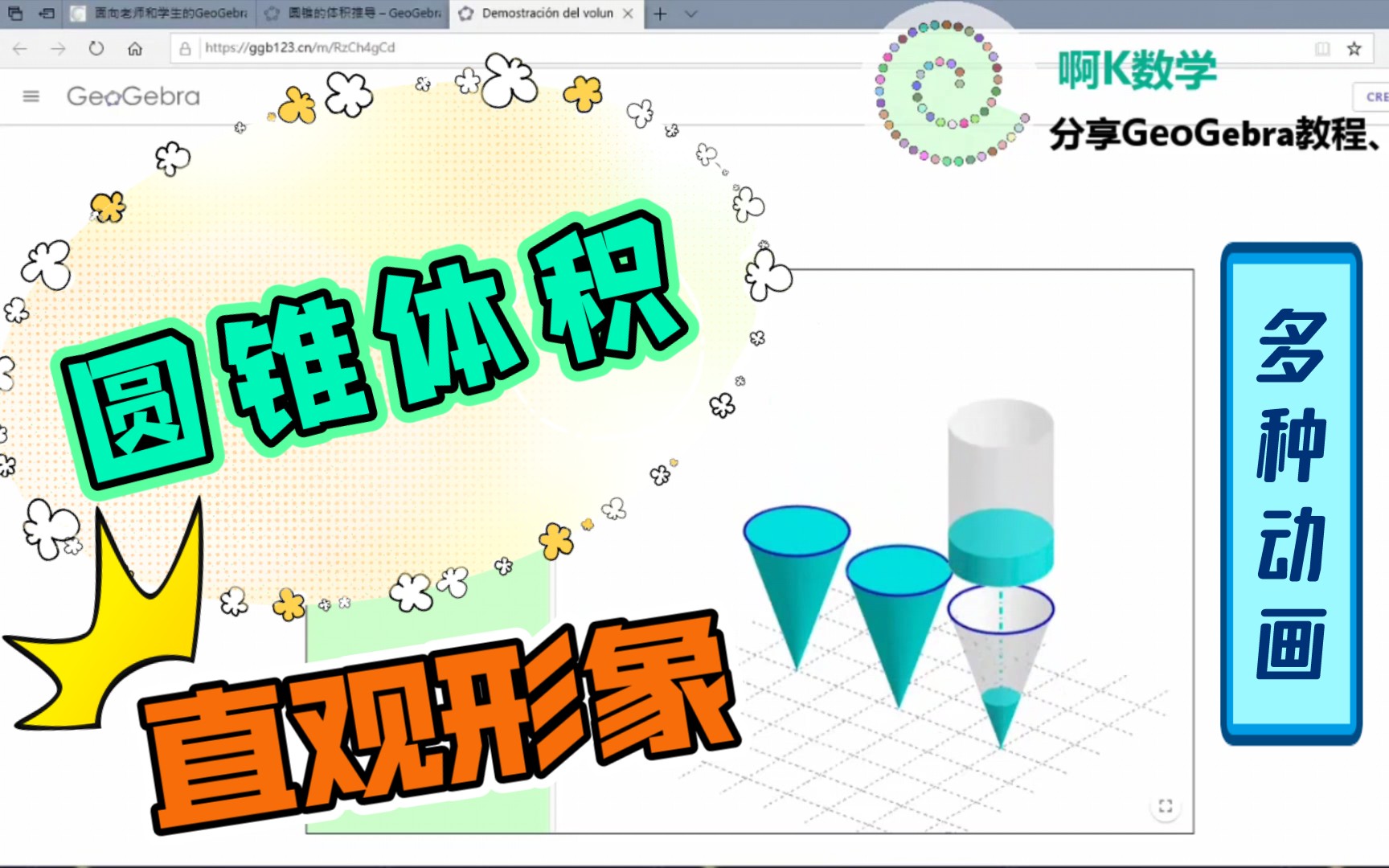 [图]圆锥的体积公式？圆锥与圆柱的关系？快来看看这些直观形象的动画吧