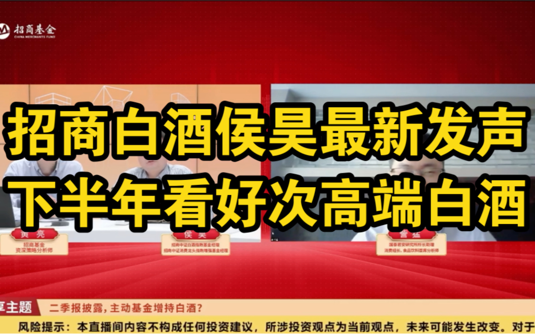 2022.7.28招商白酒侯昊:主动基金增持白酒?(精华版)哔哩哔哩bilibili