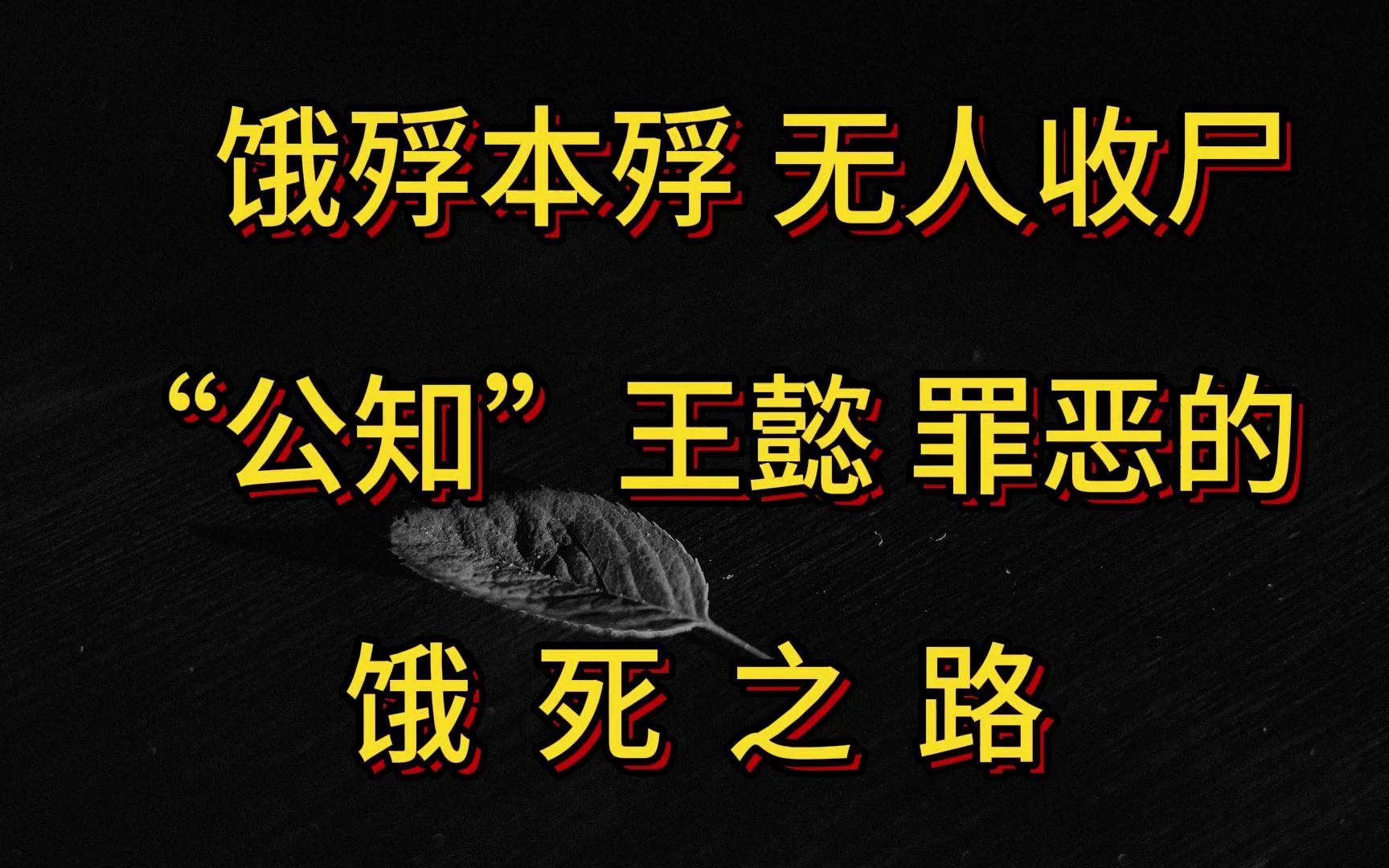 [图]饿殍本殍 无人收尸 “公知”王懿 罪恶的饿死之路